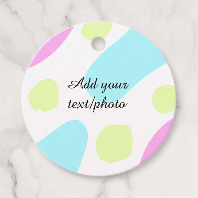 Abstract geometric shapes pastel add name photo ba geschenkanhänger (Vorderseite)