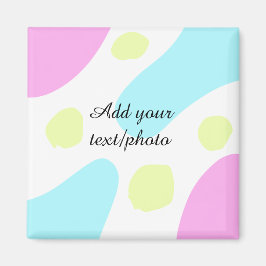Abstract geometric shapes pastel add name photo ba magnet