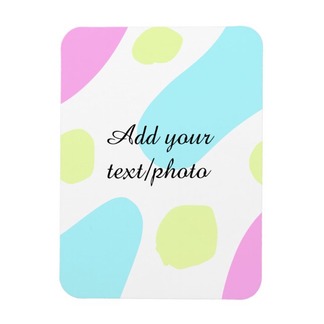 Abstract geometric shapes pastel add name photo ba magnet (Vertikal)