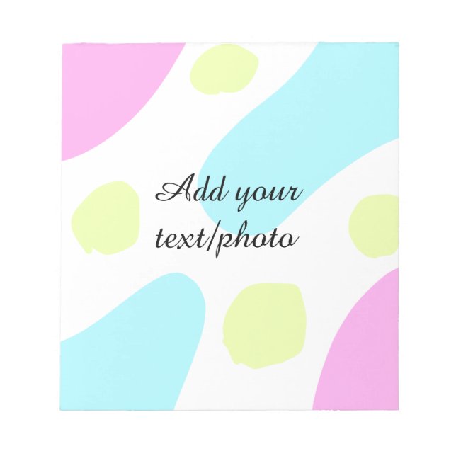 Abstract geometric shapes pastel add name photo ba notizblock (Vorderseite)