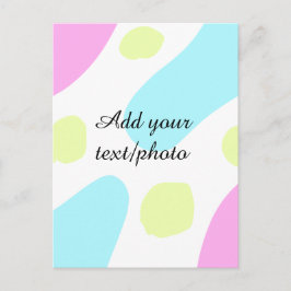Abstract geometric shapes pastel add name photo ba postkarte