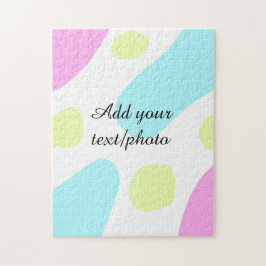 Abstract geometric shapes pastel add name photo ba puzzle