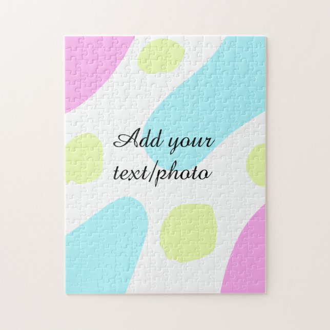 Abstract geometric shapes pastel add name photo ba puzzle (Vertikal)