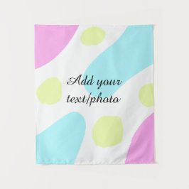 Abstract geometric shapes pastel add name photo ba wandteppich