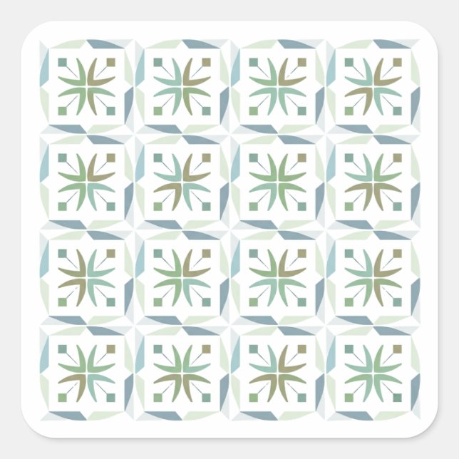 Abstract Geometric Tile Pattern Design Sticker (Vorderseite)