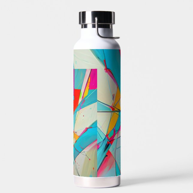 Abstract Geometric Water Bottle Art Trinkflasche (Links)
