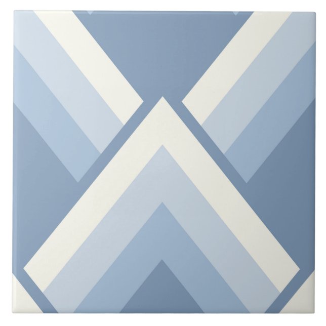 Abstract geometrical, blue and off white 2 fliese (Vorderseite)
