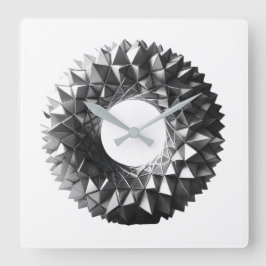 abstract geometrical wreath quadratische wanduhr