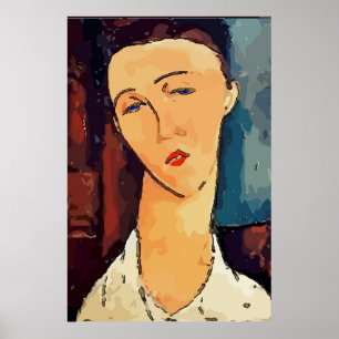 Abstract Girl Face, add or edit text Poster