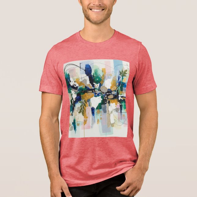 Abstract Gold and Green Tri-Blend Shirt (Vorderseite)