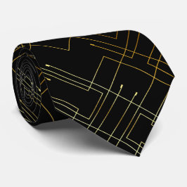 Abstract Gold Foil Neck Tie Krawatte