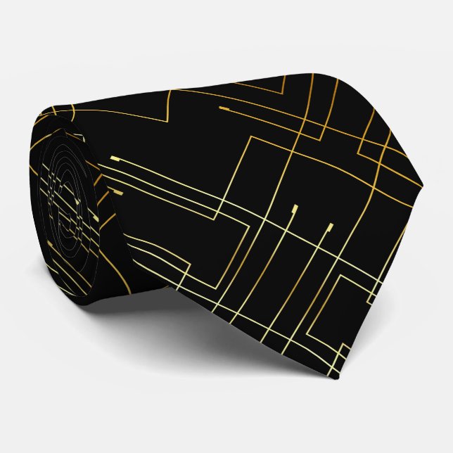 Abstract Gold Foil Neck Tie Krawatte (Gerollt)