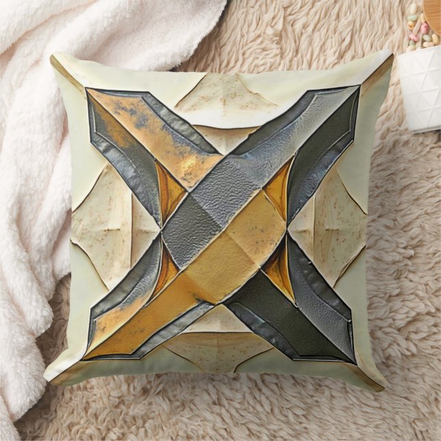 Abstract Gold Metal Design Kissen (Decke)