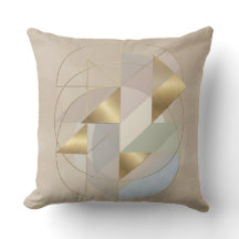 Abstract Golden Accent Throw Pillow | Modern Decor