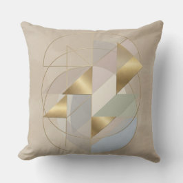 Abstract Golden Accent Throw Pillow | Modern Home  Kissen
