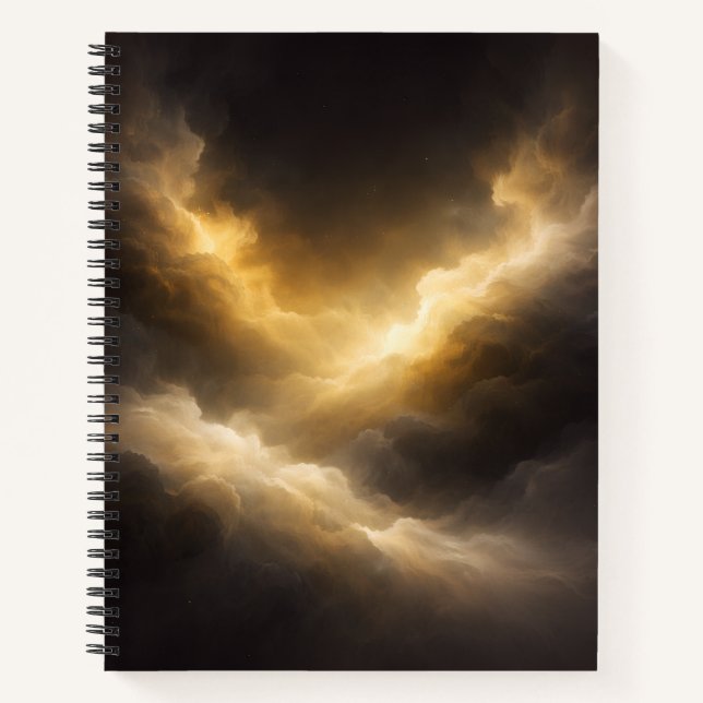 Abstract Golden Nebula Spiral Notebook Notizbuch (Vorderseite)