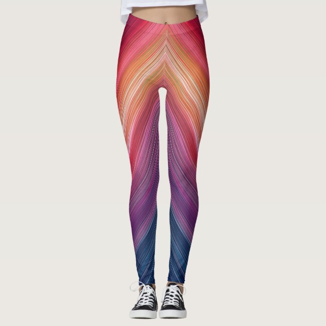 Abstract Gradient Pattern | Chevron Line Leggings (Vorderseite)