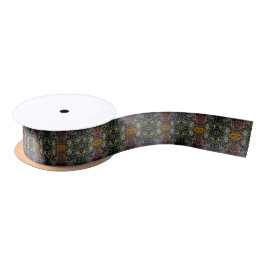 Abstract Graffiti Splatter Painting Art On Black Satinband