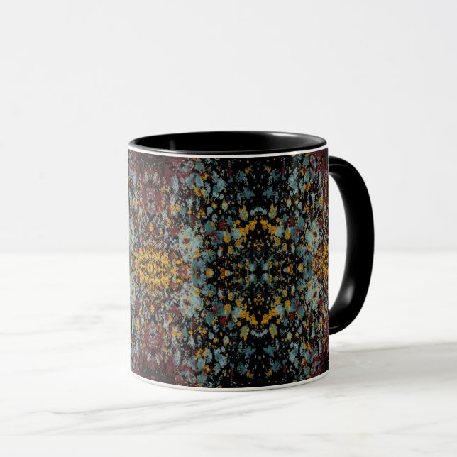 Abstract Graffiti Splatter Painting Art On Black Tasse (VorderseiteRechts)
