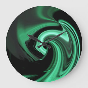 Abstract Green Heart Wall Clock Große Wanduhr