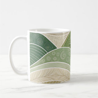 Abstract Green Hills Art Mug | Modern Nature Kaffeetasse
