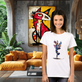 Abstract Gymnast | Fluid Ink Watercolor Motion Art Tri-Blend Shirt
