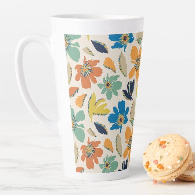 Abstract Hand-Drawn Boho Floral Pattern Milchtasse (Beispiel)