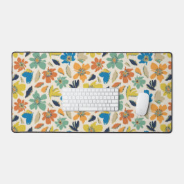 Abstract Hand-Drawn Boho Floral Pattern Schreibtischunterlage