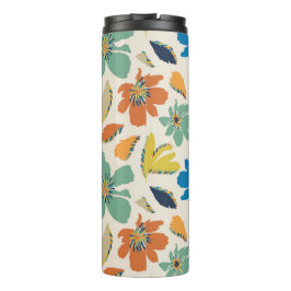 Abstract Hand-Drawn Boho Floral Pattern Thermosbecher