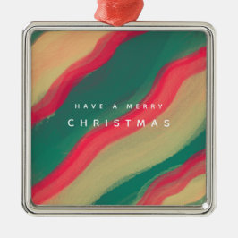 Abstract Hand Painted Pattern Flat Holiday Card Ornament Aus Metall