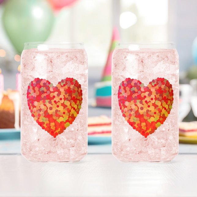 Abstract Heart Confetti Art Dosenglas (Insitu (Geburtstag))