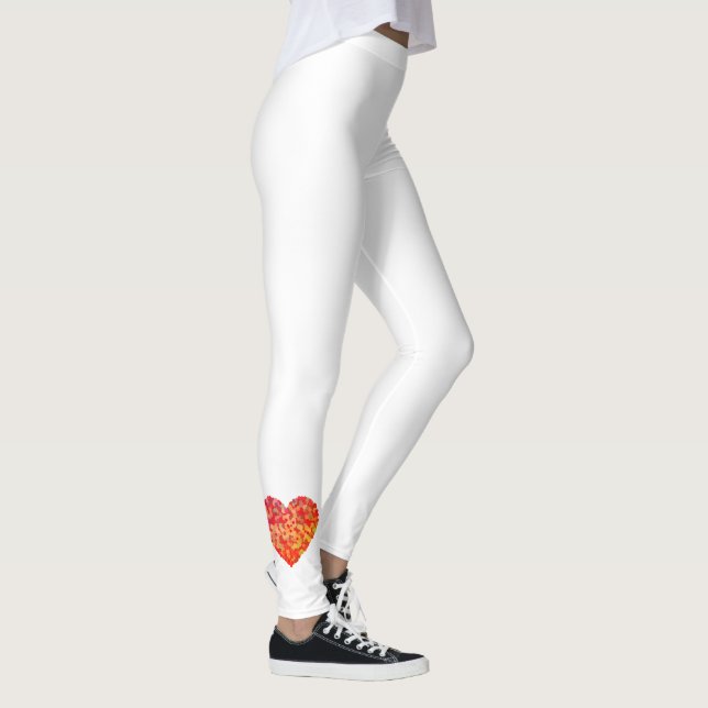 Abstract Heart Confetti Art Leggings (Rechts)