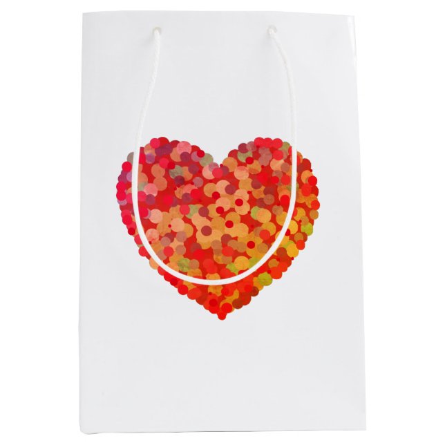 Abstract Heart Confetti Art Mittlere Geschenktüte (Vorderseite)