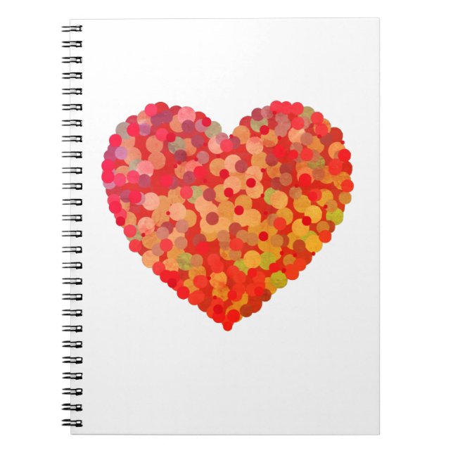 Abstract Heart Confetti Art Notizblock (Vorderseite)