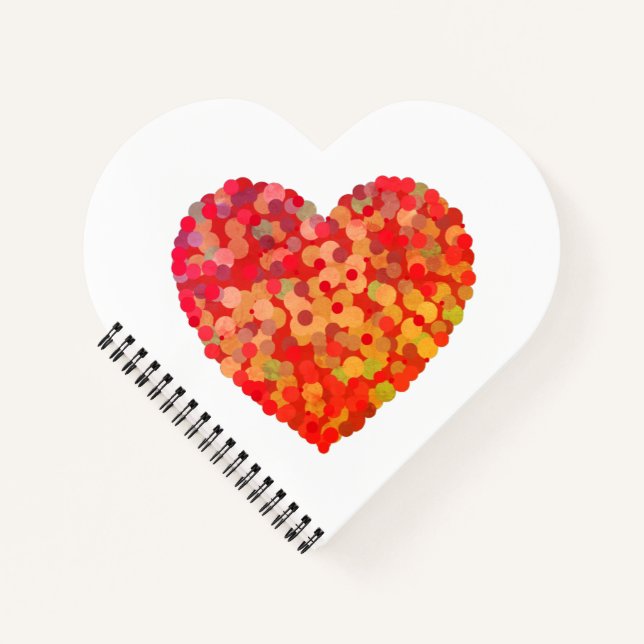 Abstract Heart Confetti Art Notizbuch (Vorderseite)