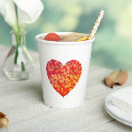 Abstract Heart Confetti Art Pappbecher