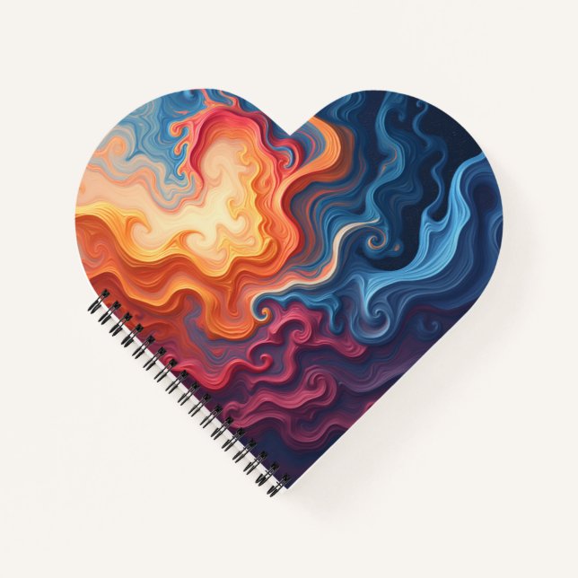 Abstract Heart Shaped Notebook Notizbuch (Vorderseite)