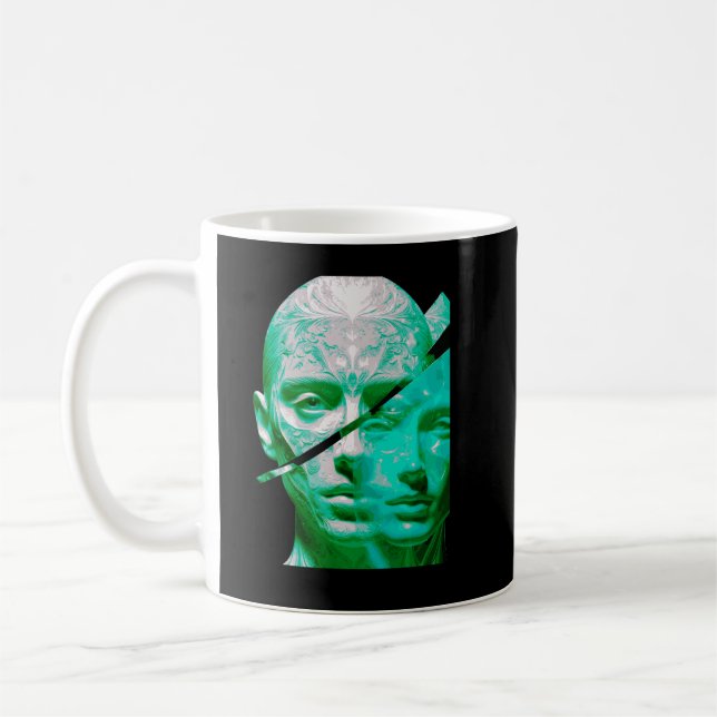 Abstract Human Identity – Dual Perception Textured Kaffeetasse (Links)