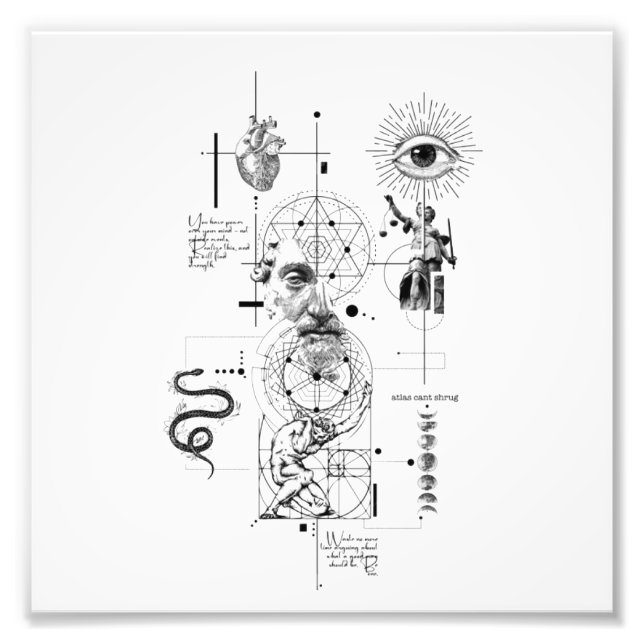 Abstract Human Mind, Eye & Heart Illustration Fotodruck (Vorne)