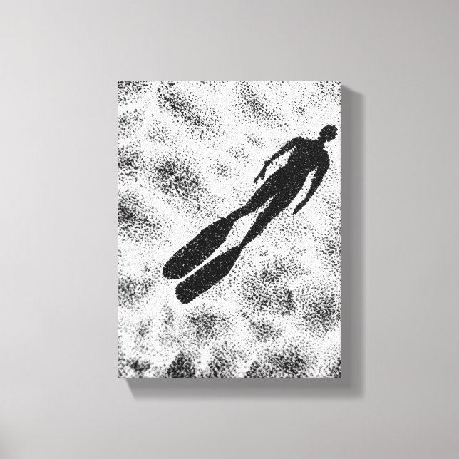 Abstract Human Silhouette – Modern Black & White A Leinwanddruck (Vorderseite)