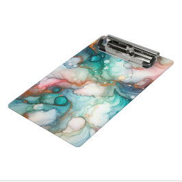 Abstract in Pink, Teal, Blue, and Gold Mini Klemmbrett