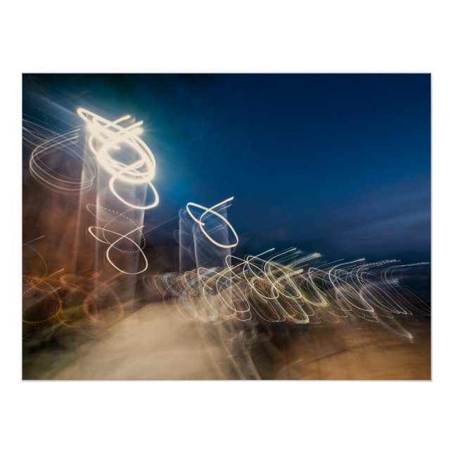 Abstract Intentional Camera Movement Night Light T Poster (Vorderseite)