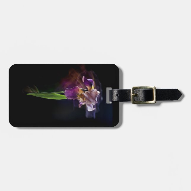Abstract Iris Flower – Elegant Floral Art Gepäckanhänger (Vorderseite horizontal)