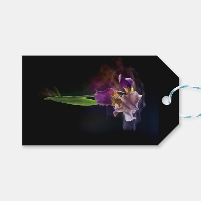 Abstract Iris Flower – Elegant Floral Art Geschenkanhänger (Vorderseite (Horizontal))