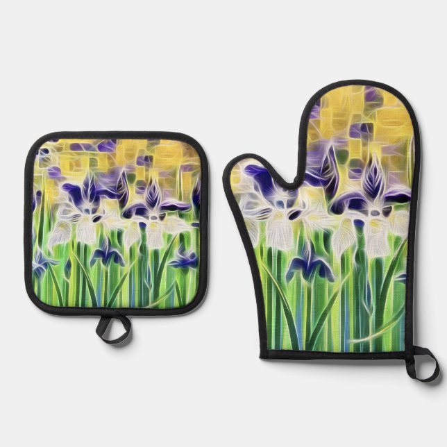 Abstract Iris Pot Holder Set (Vorderseite)