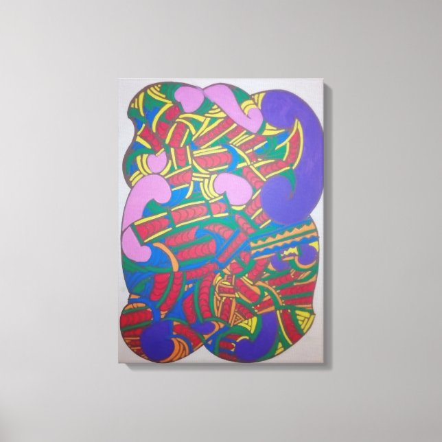 Abstract kowhaiwhai Maori motif Leinwanddruck (Vorderseite)