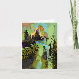 Abstract Landscape Blank Note Card Dankeskarte