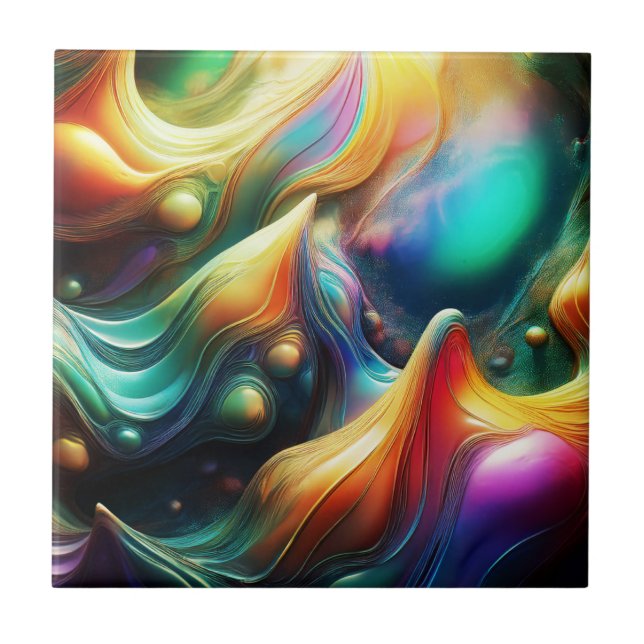 Abstract Landscape Created by Colorful Peaks Fliese (Vorderseite)