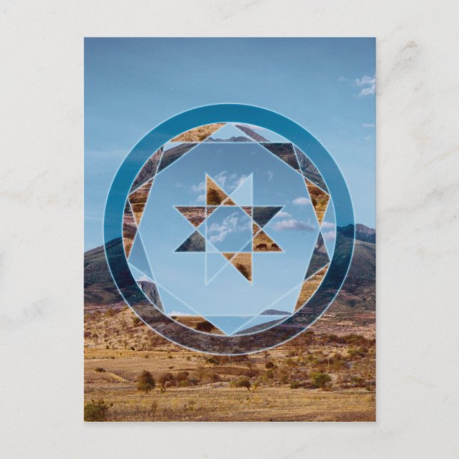 Abstract landscape with geometrical shapes postkarte (Vorderseite)