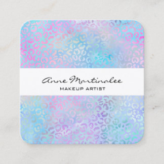 Abstract Leopard Print Pastel Square Business Card Quadratische Visitenkarte